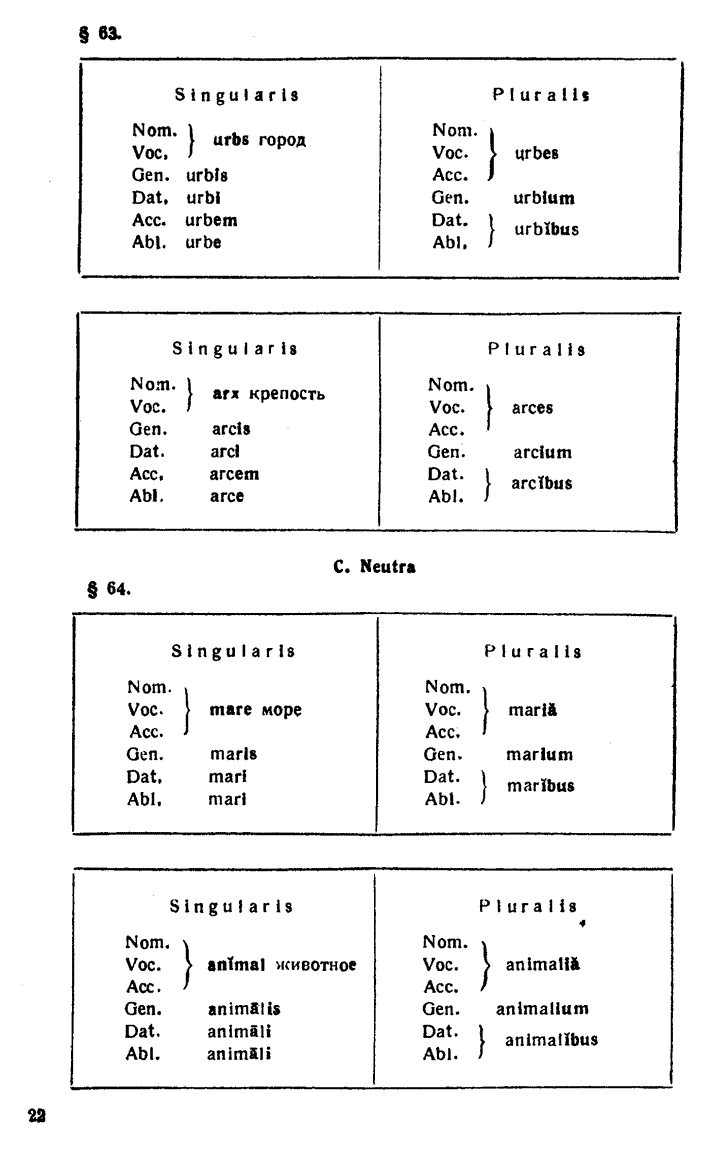 Латинский в таблицах и схемах